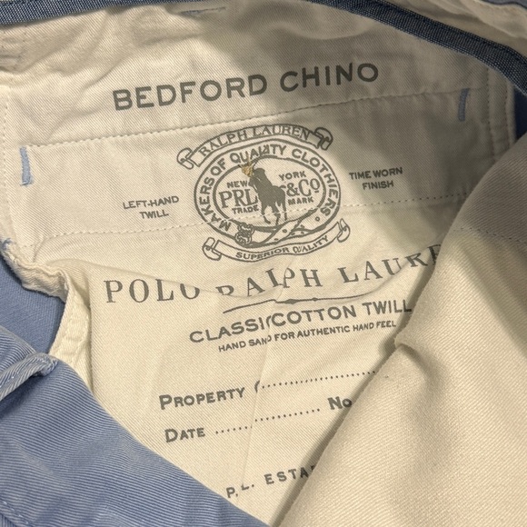 Polo Ralph Lauren Bedford Chino Pants Men’s 38 Classic Twill 100% Cotton Chino - Picture 5 of 10